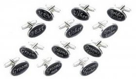 Cufflinks - Oval Black Groom